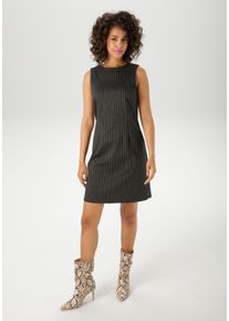 Etuikleid Aniston CASUAL, Damen, Gr. 42, N-Gr, anthrazit, meliert, hellgrau, Jersey, Obermaterial: 75% Polyester, 25% Viskose, Jacquardmuster, Nadelstreifen, gemustert, figurumspielend kniefrei, Rundhals, Kleider Etuikleid, im edlen Nadelstreifen-Dessin