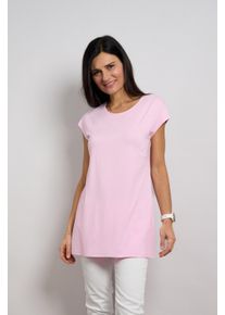 Longshirt Seidel Moden, Damen, Gr. 48, ros&eacute;, Jersey, Obermaterial: 94% Viskose, 6% Elasthan, normal Po-bedeckend, Rundhals, angeschnitten abgesteppte Kante, Shirts Longshirt, MADE IN GERMANY