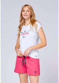 Print-Shirt Chiemsee, Damen, Gr. XXL (50/52), wei&szlig; (hellwei&szlig;), 100% Baumwolle, Rundhals, Shirts Print-Shirt