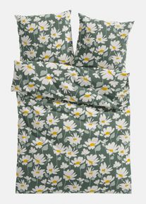 B&auml;ddset av linon - gr&ouml;n - storlek 135x200 cm - bonprix