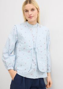 Quiltad v&auml;st med blombroderi - bl&aring; - storlek 42 - bonprix