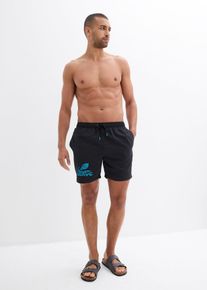 Badshorts med tryck - svart - storlek 60/62 (XXL) - bonprix