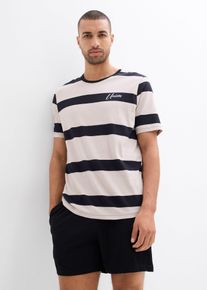 Kort pyjamas i bomull - gr&aring; - storlek 60/62 (XXL) - bonprix