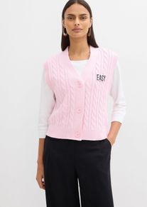 Stickad v&auml;st i vid modell - rosa - storlek 40/42 (M) - bonprix