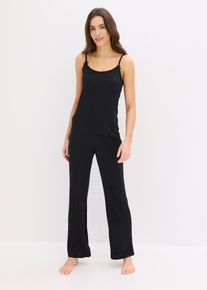 Pyjamas i mjuk pointellejersey - svart - storlek 48/50 (XL) - bonprix