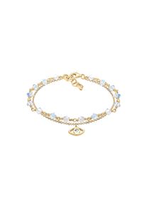 Elli, Damen, Armkette &raquo;Armband Evil Eye Wei&szlig; 925 Silber vergoldet, mit Kristallen von Swarovski &laquo;, Gold, Armband f&uuml;r Damen mit Swarovski Kristallen 