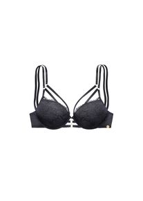 JETTE, Push-up-BH mit B&uuml;gel und aufregenden Ring- und B&auml;nderdetails, sexy Dessous, schwarz, 80 - Cup A