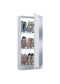Vcm, Schuhschrank &raquo;Holz Schuhschrank Schuhkommode Fulisa L Spiegel&laquo; 1 Stk. tlg., Wei&szlig;, Obermaterial: 100% Holz Wood.,