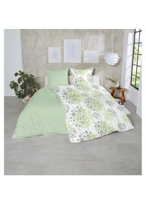 Primera, Bettw&auml;sche &raquo;Soft-Seersucker-Bettw&auml;sche Florence&laquo; 2, Gr&uuml;n, Soft-Seersucker, Obermaterial: 100% Baumwolle, B/L: 135 cm x 200 cm - 1 Stk.