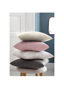 OTTO home, Kissenbez&uuml;ge &raquo;Melli Kissenbezug, OEKO-TEX und Made in Green zertifiziert&laquo;, beige/meliert, Linon, Obermaterial: 100% Baumwolle, B/L: 40 cm x
