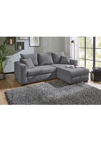 Jockenh&ouml;fer Jockenh&ouml;fer Gruppe, Ecksofa &raquo;Elmau L-Form, B: 235 cm&laquo; mit Bettfunktion, Bettkasten & 2 Zierkissen, grau, Korpus: 100% Polyester;Kissen: 100% Polyester