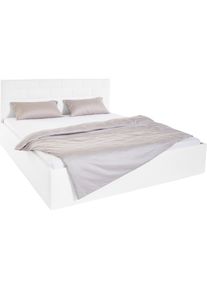 Westfalia Schlafkomfort, Polsterbett inkl. Bettkasten bei Ausf&uuml;hrung mit Matratze, Wei&szlig;, Bezug Bett: 100% Polyester;Bonnell-Federkernmatratze: 51% 