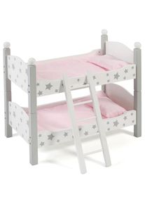 Bayer Chic 2000 CHIC2000, Puppenbett &raquo;Stars Grau&laquo; auch als zwei Einzelbetten verwendbar, Stars Grau,
