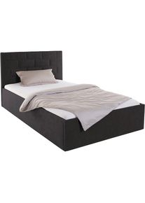 Westfalia Schlafkomfort, Polsterbett inkl. Bettkasten bei Ausf&uuml;hrung mit Matratze, Schwarz, Bezug Bett: 100% Polyester;Bonnell-Federkernmatratze: 51% 