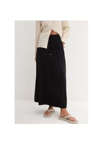 bonprix, Damen, Jerseyrock &raquo;Jersey Rock aus Viskose-Mix&laquo; aus Viskosemischung, lockere Passform, unifarbene Optik, schwarz, 52/54 (XXL), Jerseyrock aus