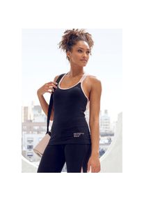 Vivance active, Damen, Funktionstop mit gekreuzten elastischen Tr&auml;gern, schwarz, XS (32/34), Funktionstop mit Tr&auml;gern