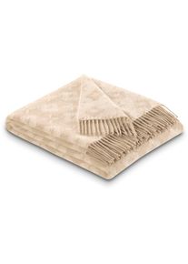 Biederlack, Wohndecke &raquo;Plaid Primo&laquo; Kaschmir-Wolle-Mix, beige, Baumwolle, Polyacryl, Polyester, B/L: 150 cm x 200 cm