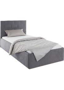 Westfalia Schlafkomfort, Polsterbett inkl. Bettkasten bei Ausf&uuml;hrung mit Matratze, Anthrazit, Bezug Bett: 100% Polyester;Bonnell-Federkernmatratze: 51