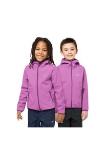 Jack Wolfskin, Unisex, Softshelljacke &raquo;FOURWINDS JACKET KIDS&laquo; mit Kapuze, foxglove, 152, Softshelljacke