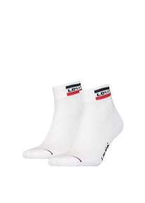 Levi's Levi's , Herren, Kurzsocken &raquo;LEVIS MID CUT SPRTWR LOGO&laquo; 2 Paar, weicher Cotton-Mix, elastisch, white / white, 43-46, Unisex Quarter-Socken von Levi's