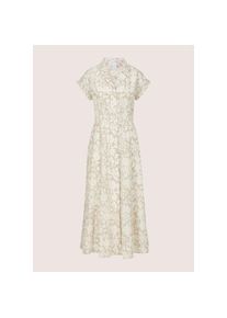 Madeleine Mode MADELEINE, Damen, Midikleid &raquo;Hemdblusenkleid Sommerkleid mit floralem Design&laquo; Kleid mit Perlmuttkn&ouml;pfe, kitt / wollwei&szlig;, 34 - N-Gr, Luftig und feminin