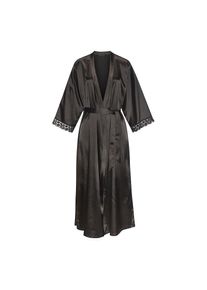 Lascana, Damen, Kimono 1-teilig, Mit spitze besetzte &Auml;rmel, schwarz, 36, Kimono in langer L&auml;nger