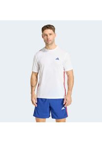 adidas Performance, Herren, T-Shirt &raquo;WORKOUT ESSENTIALS BASE 3-STREIFEN&laquo;, White/Better Scarlet, 3XL, Ein Trikot mit Rundhalsausschnitt und Climacool 