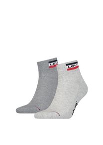 Levi's Levi's , Herren, Kurzsocken &raquo;LEVIS MID CUT SPRTWR LOGO&laquo; 2 Paar, weicher Cotton-Mix, elastisch, grey combo, 39-42, Unisex Quarter-Socken von Levi's