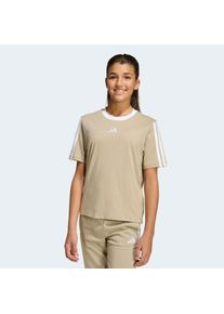 adidas Sportswear, Damen, T-Shirt &raquo;ESSENTIALS KIDS&laquo; klassische Passform, 3-Streifen an den &Auml;rmeln, aus Baumwolle, Wonder Cargo/White, 140, Ein locker 