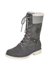 Remonte, Damen, Winterstiefel Schn&uuml;rboots, Stiefelette mit wasserabweisender Tex-Ausstattung, grau-kombiniert, 40, Mit kurzem Schaft und Textilbesatz 