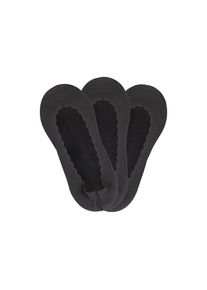 Lascana, Damen, Feinf&uuml;&szlig;linge Packung, 3 Stk. tlg. nicht auftragend, mit Baumwollsohle, 3x schwarz, 35-38, Feine Ballerina F&uuml;&szlig;linge mit Wellenkante