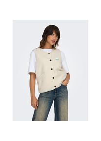 Only, Damen, Pl&uuml;schweste &raquo;ONLBABY LIFE TEDDY VEST PNT CS&laquo; Kunstfaser Pl&uuml;sch, Pumice Stone Detail:VINTAGE BATCH, S, Kuschelige Weste von Only