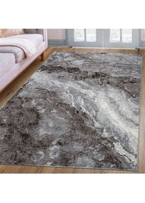 OTTO home, Teppich &raquo;Sonnenhang&laquo; rechteckig 9 mm H&ouml;he mit besonders weichem Flor, Kurzflor, modernes Marmor Design, grau, Kunstfaser, B : 240 cm 1 Stk.