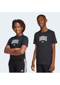 adidas Sportswear, Unisex, T-Shirt &raquo;COLLEGIATE GRAPHIC KIDS&laquo; f&uuml;r Kinder, mit grafischem Design, aus Baumwolle, Black/Off White, 164, Ein vielseitiges 