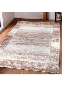 OTTO home, Teppich &raquo;Beldre&laquo; rechteckig 9 mm H&ouml;he mit besonders weichem Flor, Kurzflor, modernes Design, mit Bord&uuml;re, sand, Kunstfaser, B : 240 cm 1 