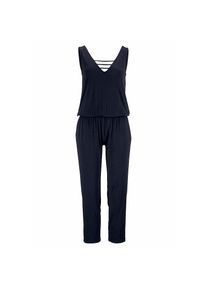 s.Oliver, Overall mit verziertem Ausschnitt, elastischer Jumpsuit mit Taschen, marine, 38 - N-Gr