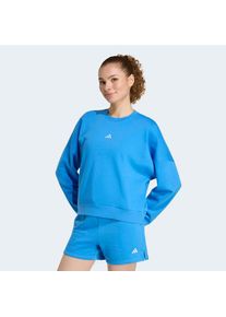 adidas Sportswear, Damen, Sweatshirt &raquo;ESSENTIALS SMALL LOGO FEELCOMFY&laquo;, Ray Blue/White, XS, Ein locker geschnittenes adidas Sweatshirt mit flauschiger
