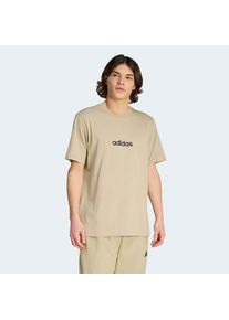 adidas Sportswear, Herren, T-Shirt &raquo;ESSENTIALS LINEAR SINGLE JERSEY&laquo; &uuml;berschnittene Schultern, Kurzarmdesign, aus Baumwolljersey, Wonder Cargo/Black, 