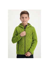 CMP, Damen, Strickfleecejacke &raquo;KID JACKET FIX HOOD&laquo; mit Kapuze, MELA-OIL GRE, 128, Strickfleecejacke f&uuml;r Kinder und Jugendliche