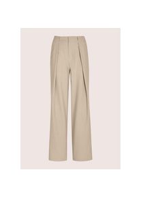 Madeleine Mode MADELEINE, Damen, Stoffhose &raquo;Bundfaltenhose Jerseyhose mit weitem Bein&laquo;, cappuccino / melange, 42 - N + K Gr, Figurschmeichelnde Passform, L&auml;nge ca. 