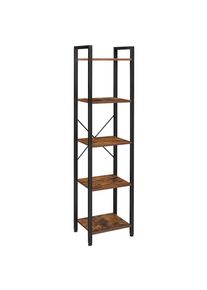 Boxxx Regal, Braun, Schwarz, Holzwerkstoff, Vintage, 5 F&auml;cher, 39.6x154x30 cm, Typenauswahl, stehend, in verschiedenen Gr&ouml;&szlig;en erh&auml;ltlich, Wohnzimmer, Wohnw&auml;nde, Wohnwand-Serien