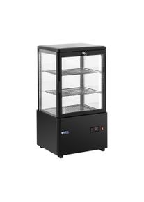 Hűtővitrin - 58 l - ROYAL CATERING - 3 szint - fekete - z&aacute;rhat&oacute; RCCC-58-BT