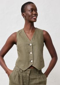 Gilet in puro lino, Verde, Taglia 58, bonprix