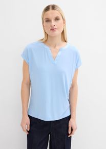Maglia profilata in satin, Blu, Taglia 50/52 (L), bonprix