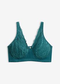 Reggiseno contenitivo senza ferretto con spalline imbottite, Petrolio, Taglia 100C, bonprix