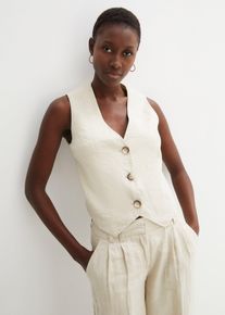 Gilet in puro lino, Petrolio, Taglia 52, bonprix