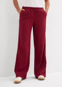 Pantaloni a palazzo in misto lino, Rosso, Taglia 42, bonprix