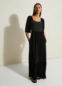 Abito lungo in misto viscosa fluido, Nero, Taglia 50/52 (L), bonprix