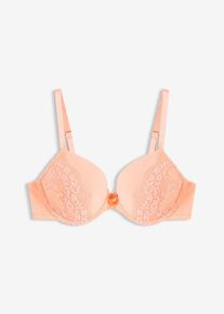 Reggiseno con coppe preformate ferretto cotone biologico e pizzo, Arancione, Taglia 75A, bonprix