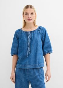 Blusa in jeans di cotone, Blu, Taglia 50, bonprix